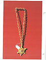 Necklace with star-shaped pendant, Straw and beeswax, Songhay